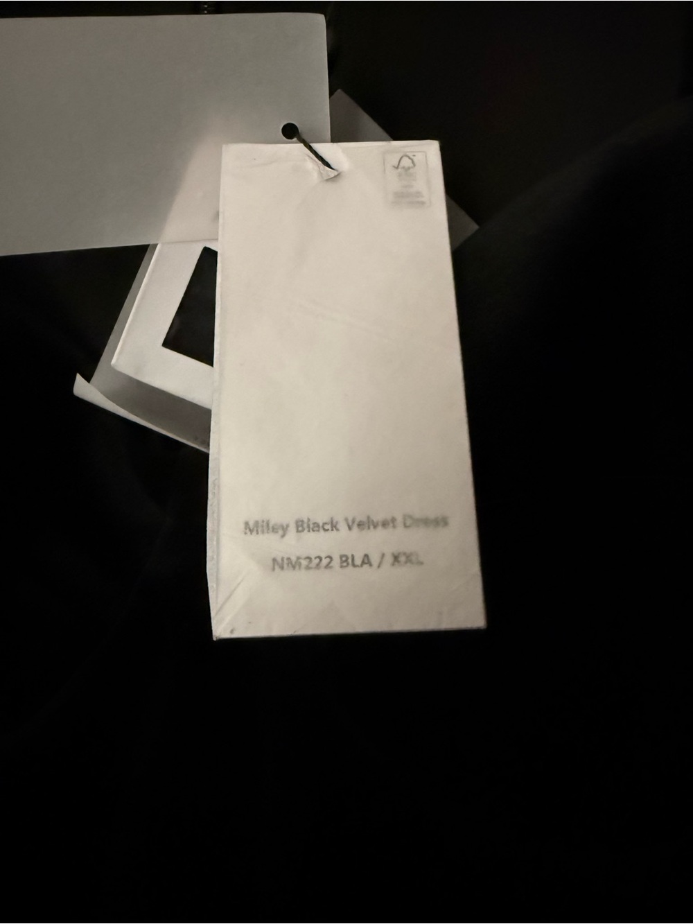 Miley Black Velvet Feather-Hem Mini Dress - Picture 5 of 5